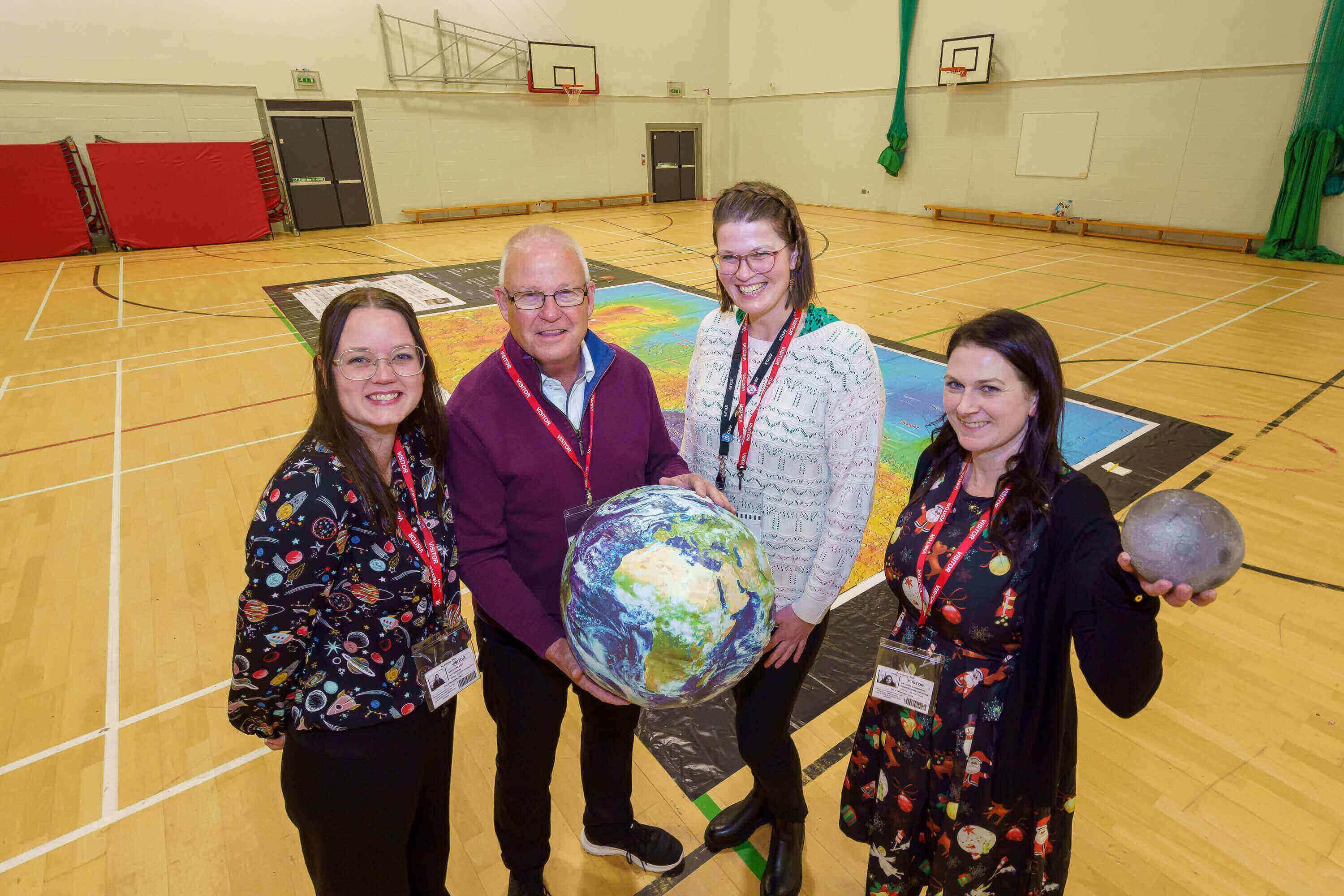 (L-R) Trainee teacher Nicola McCoy, Jim Christensen, University of Sunderland STEMM Outreach Officer Laura Bell and trainee teacher Katrina Bainbridge 